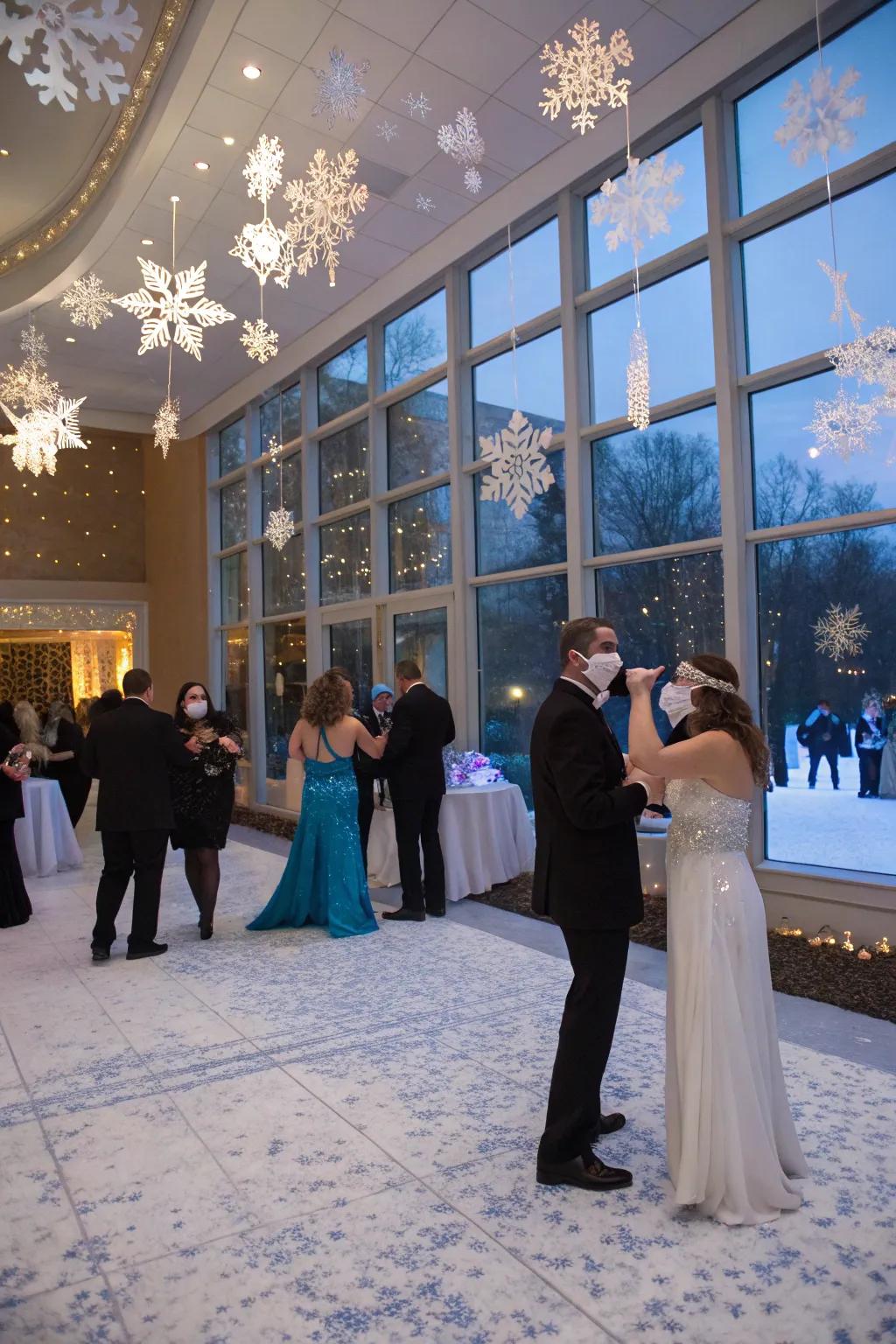 Create a frosty fantasy with a winter-themed masquerade.