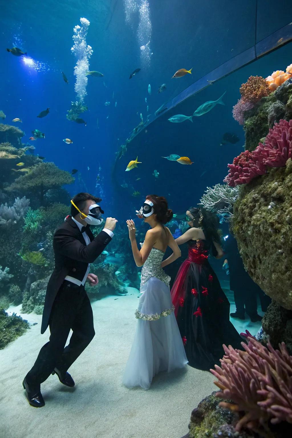 Dive into an ocean-inspired masquerade prom.