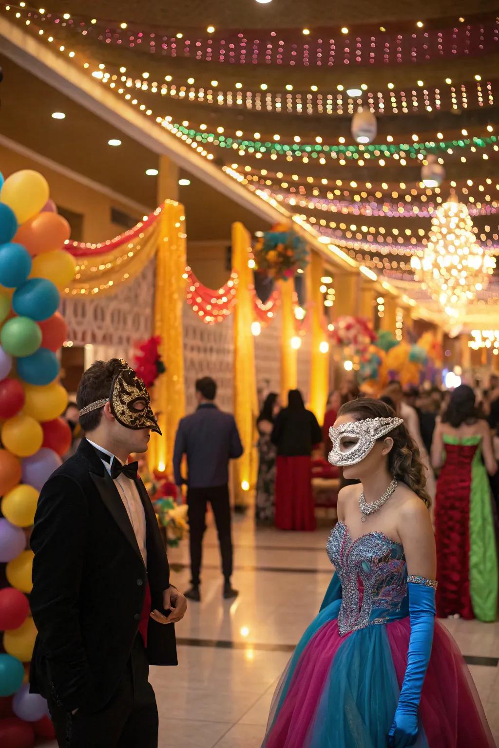 Bring fun and color with a carnival-themed masquerade.