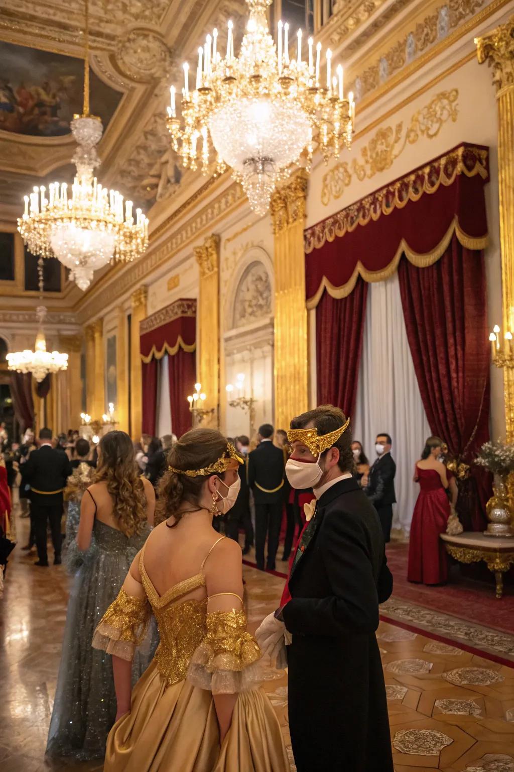 Experience grandeur with a royal ball masquerade.