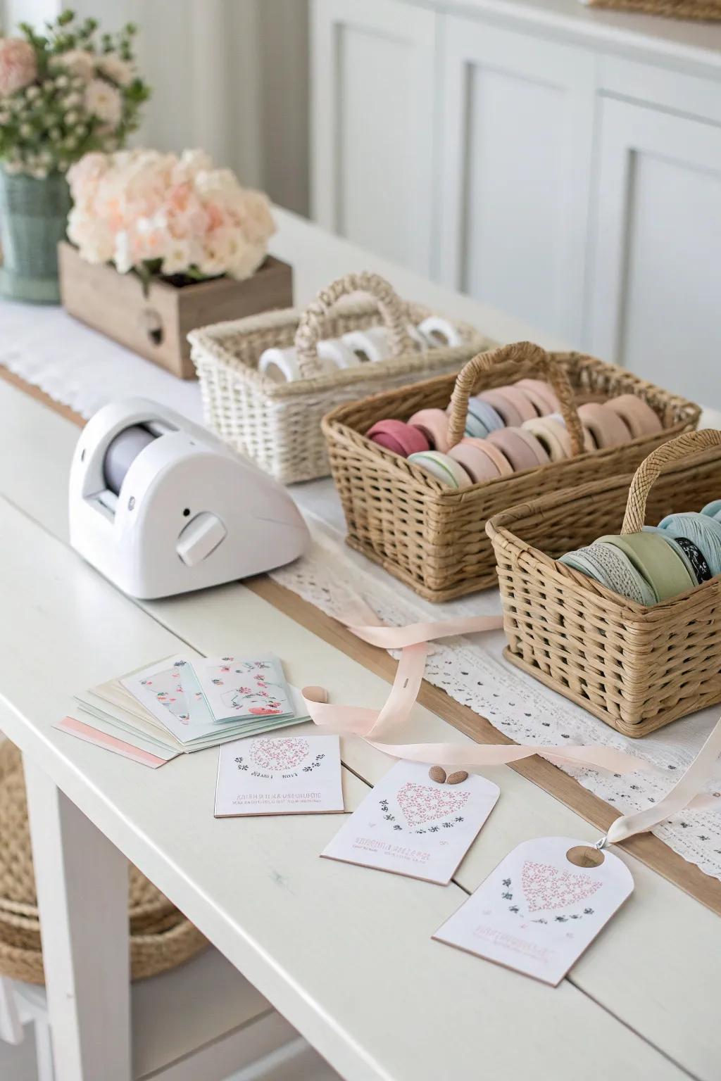 Craft punch station for custom gift tags