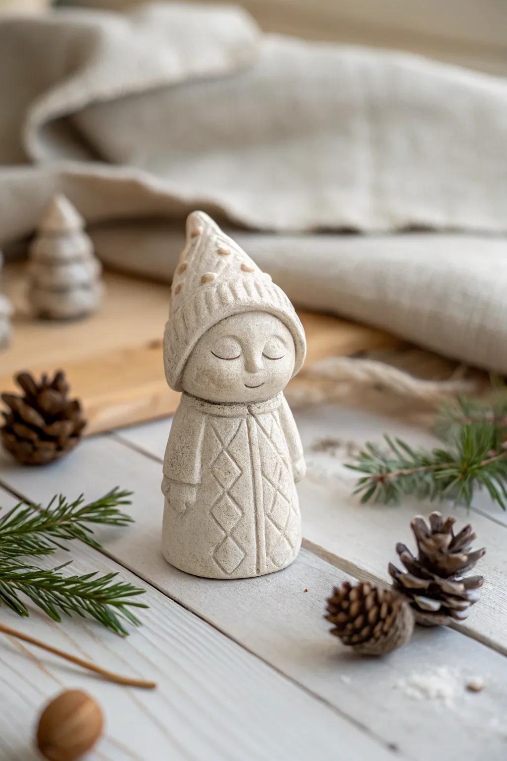 Sculpt adorable clay villagers and animals to add a unique touch to your Christmas village.