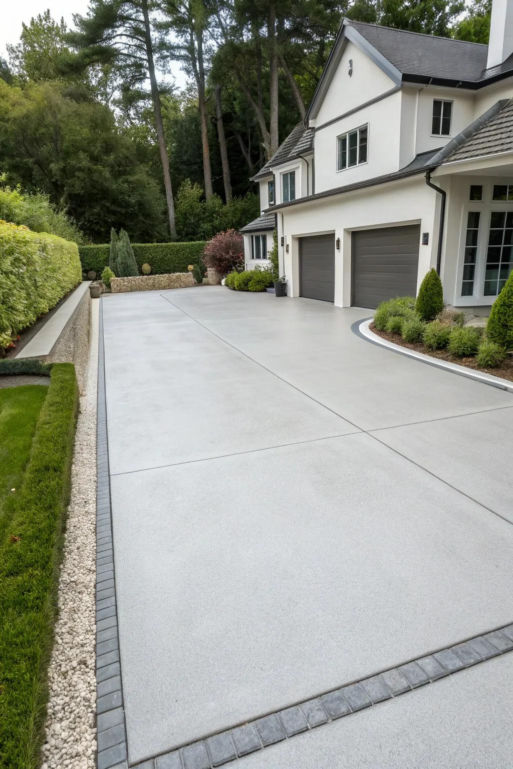 Driveway finished with a smooth microtopping layer.