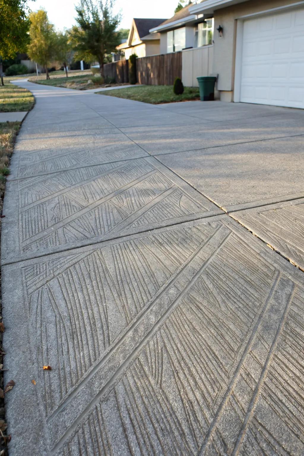 Driveway featuring traditional broom finish.