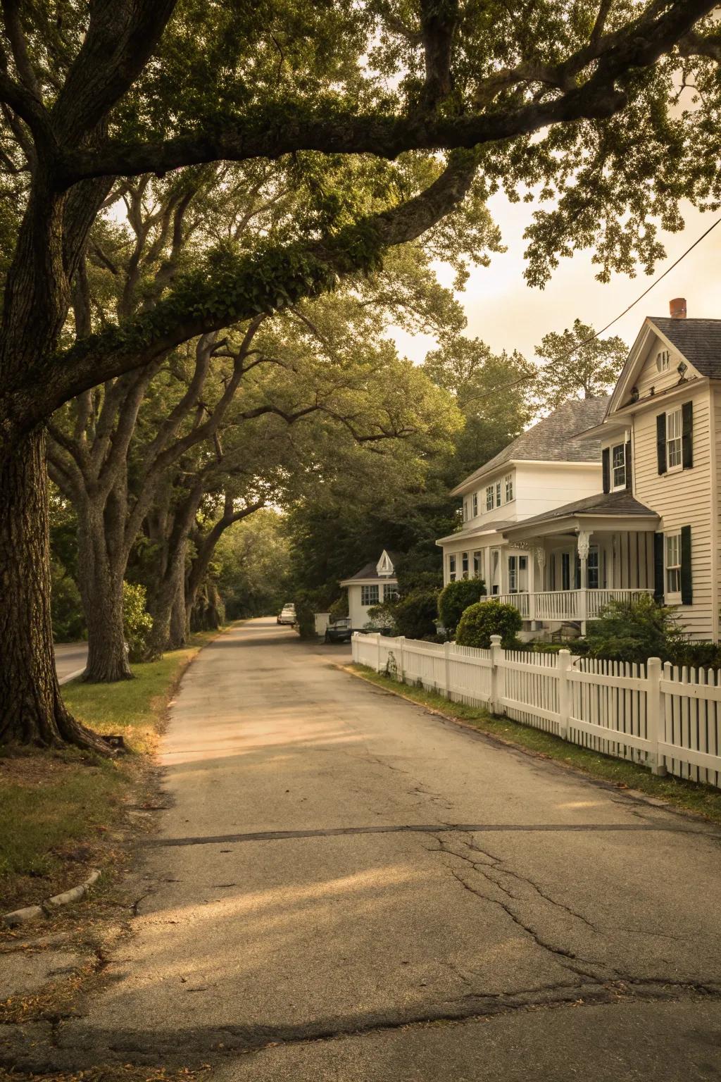 Driveway with antique colorant finish.