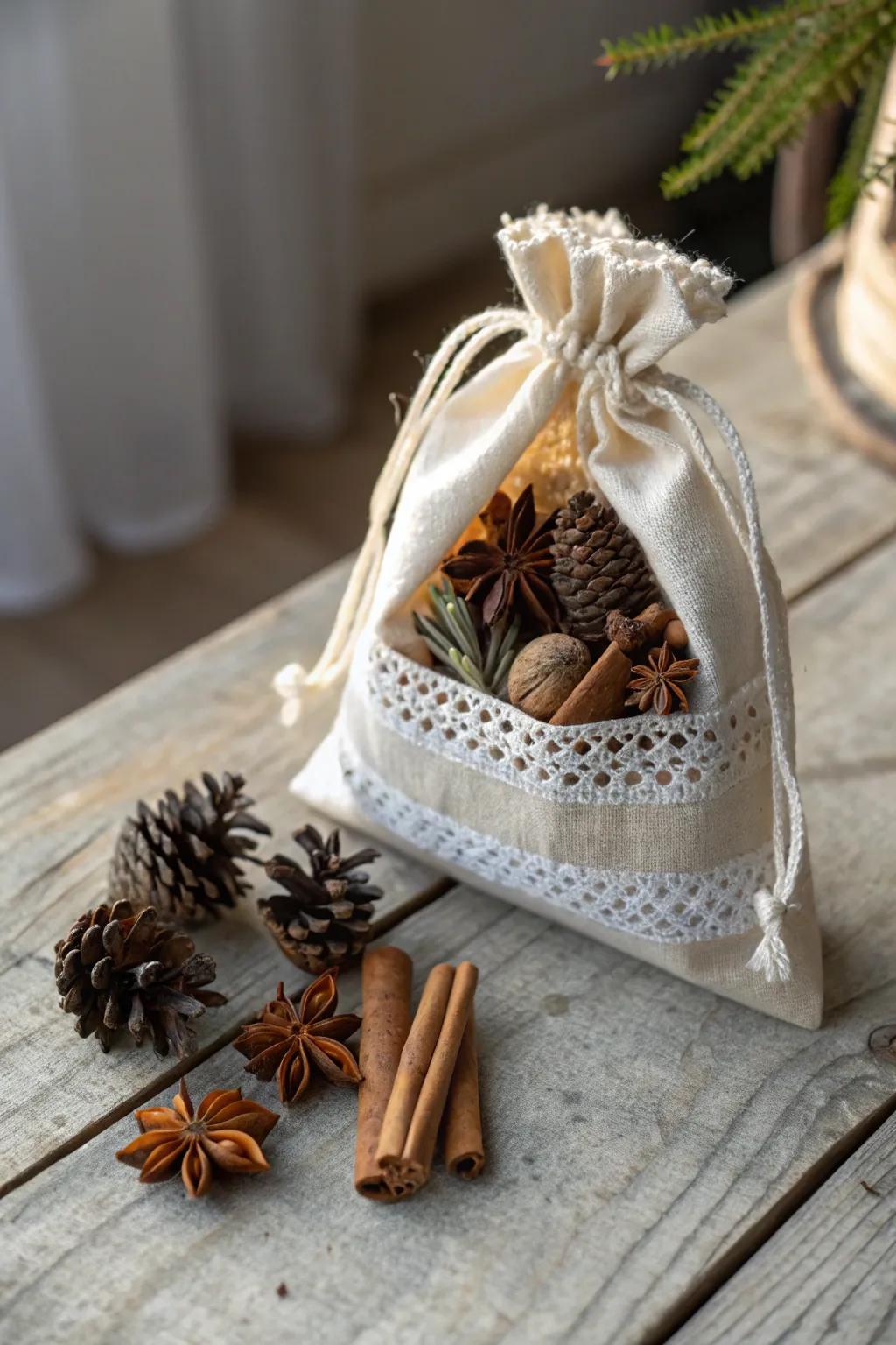Aromatic pine cone potpourri blending natural scents and rustic beauty.