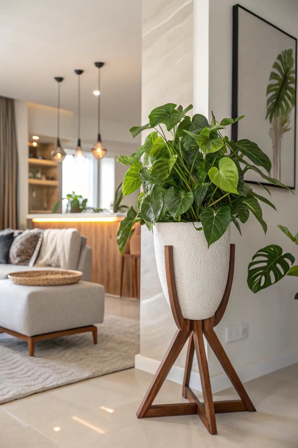 Unique plant holder that makes a statement.