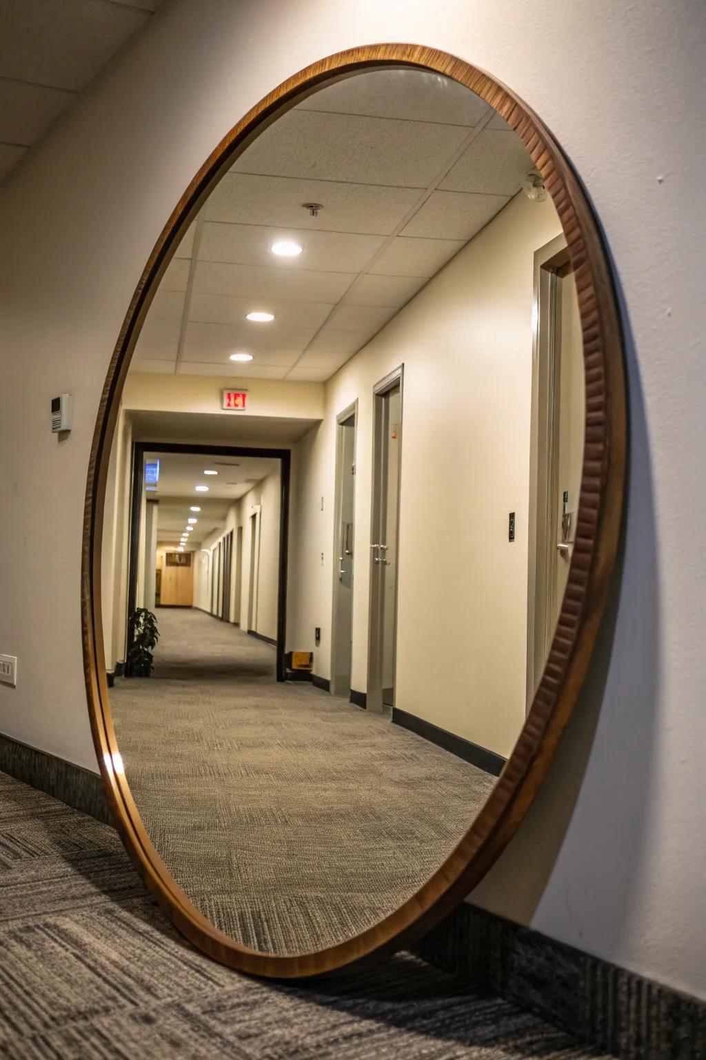 Unexpected mirror placements add charm and intrigue.