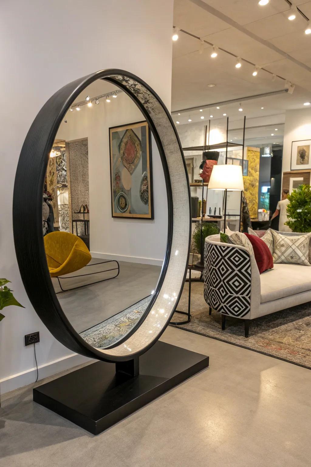 Round mirrors can be artful focal points in your decor.