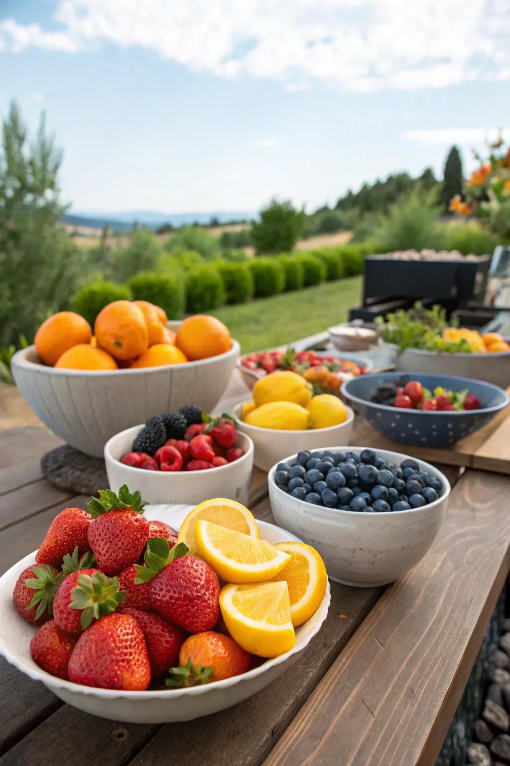 Fresh fruit adds vibrant color and a tasty treat to your table.