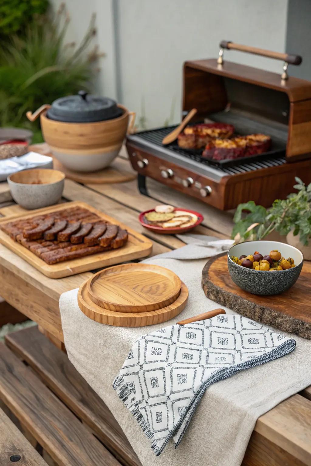 Combining textures creates a warm and inviting tablescape.