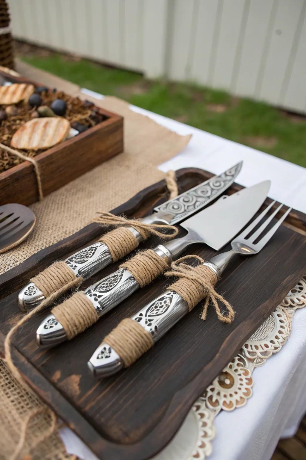 Customized utensils add personality to your table.