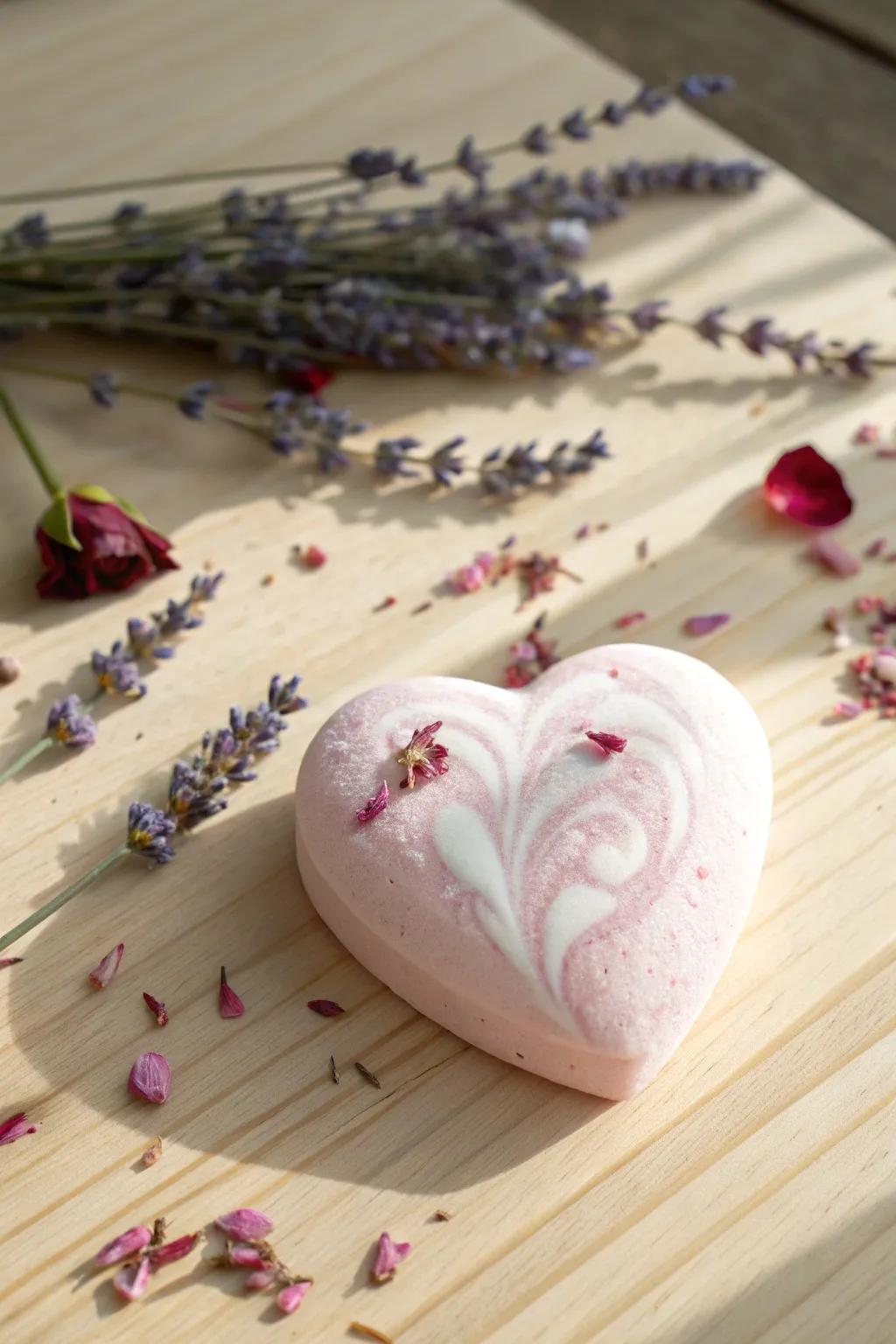 Create a romantic escape with handcrafted heart-shaped bath bombs this Valentine's Day.