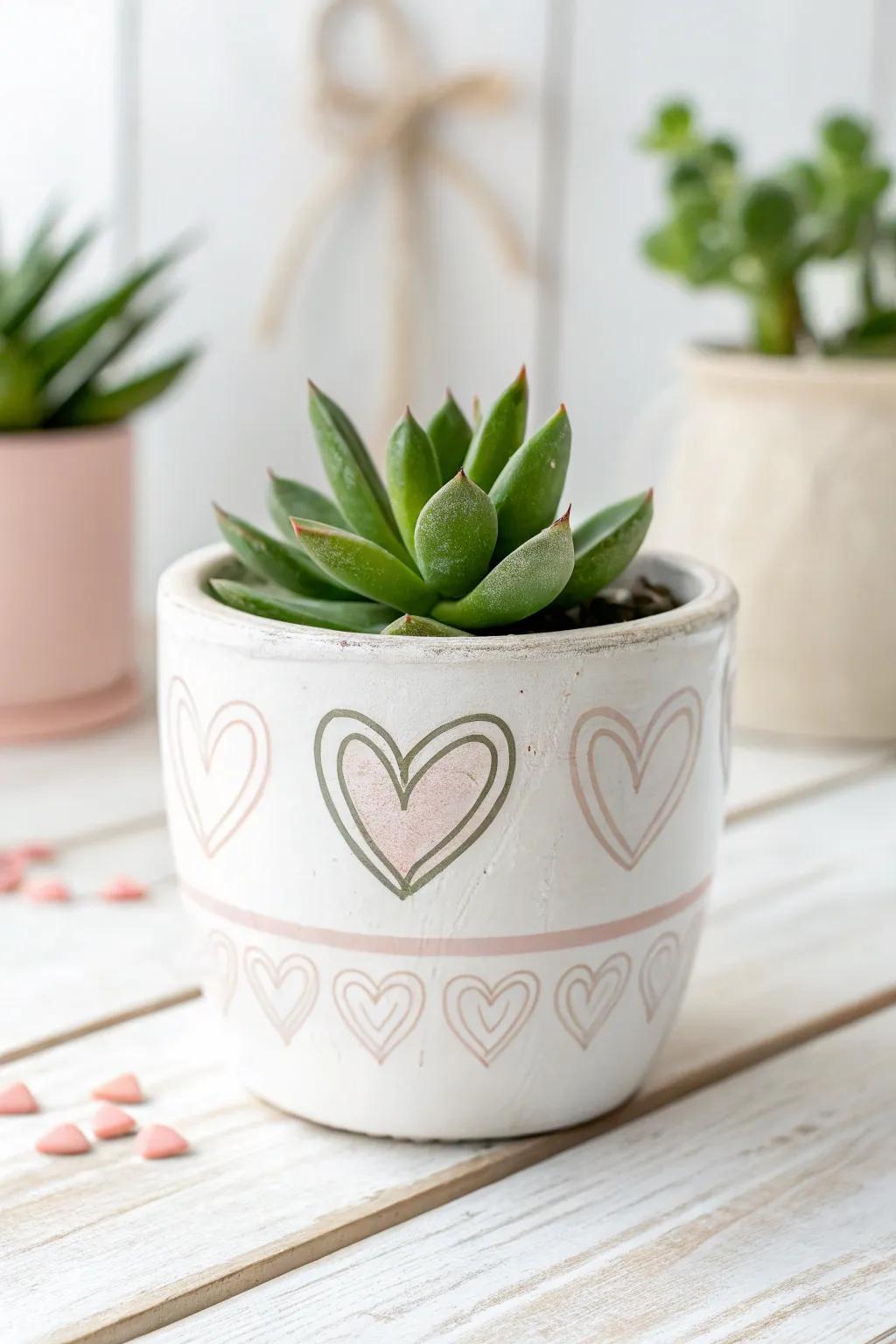 Nurture your love with a handcrafted succulent planter, the perfect minimalist Valentine's Day gift.