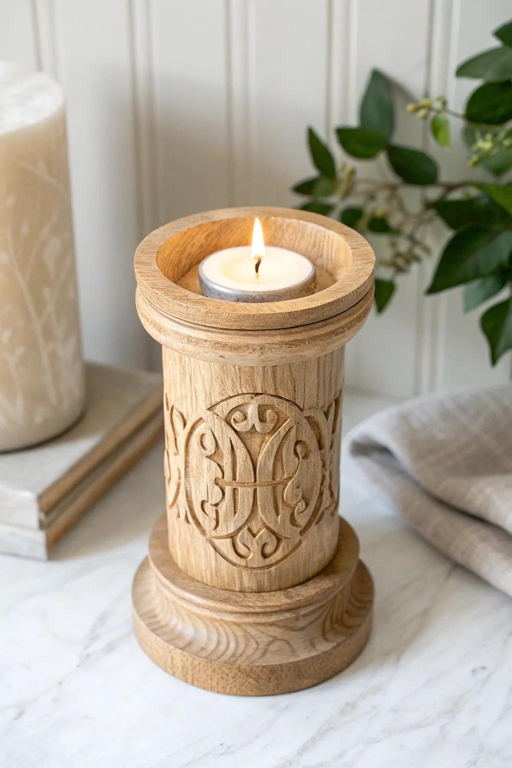 Craft a heartfelt connection with initialed candle holders-where simplicity meets personal touch.