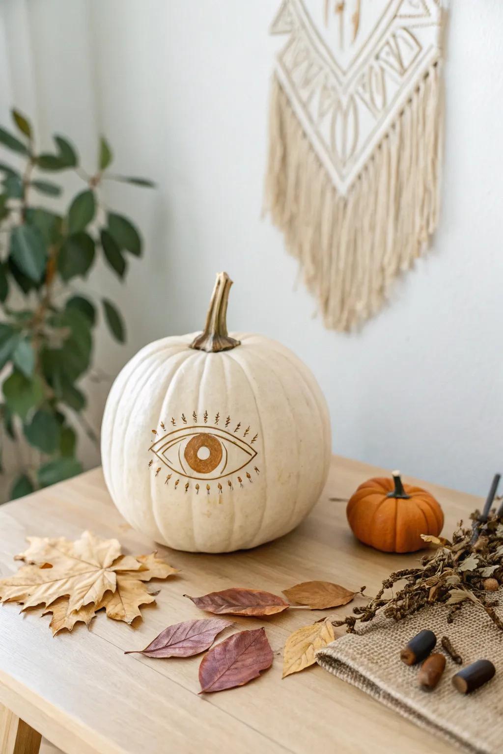 Explore surreal pumpkin designs blending minimalism and whimsy.