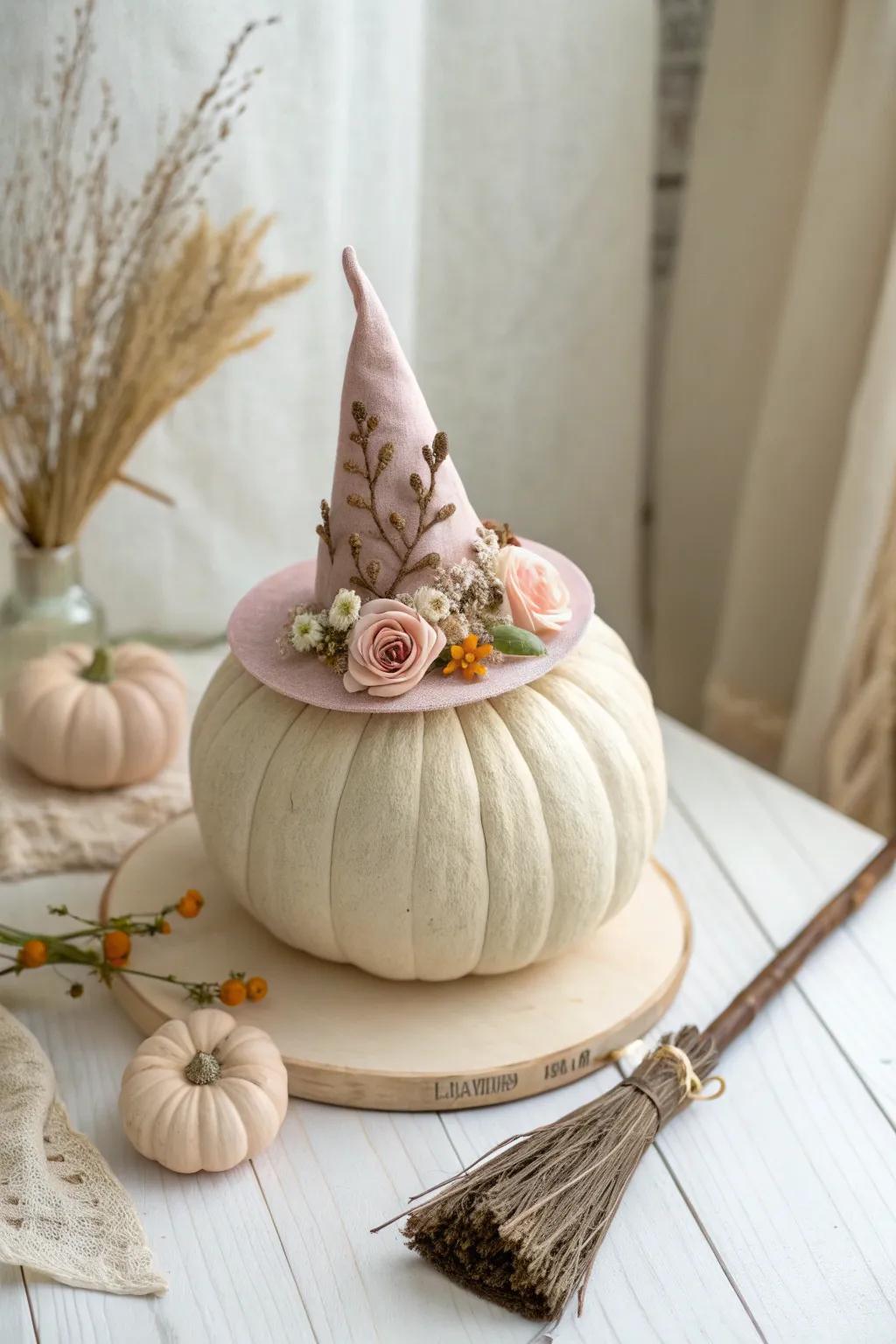 Add a sprinkle of magic with whimsical witchy pumpkin designs.