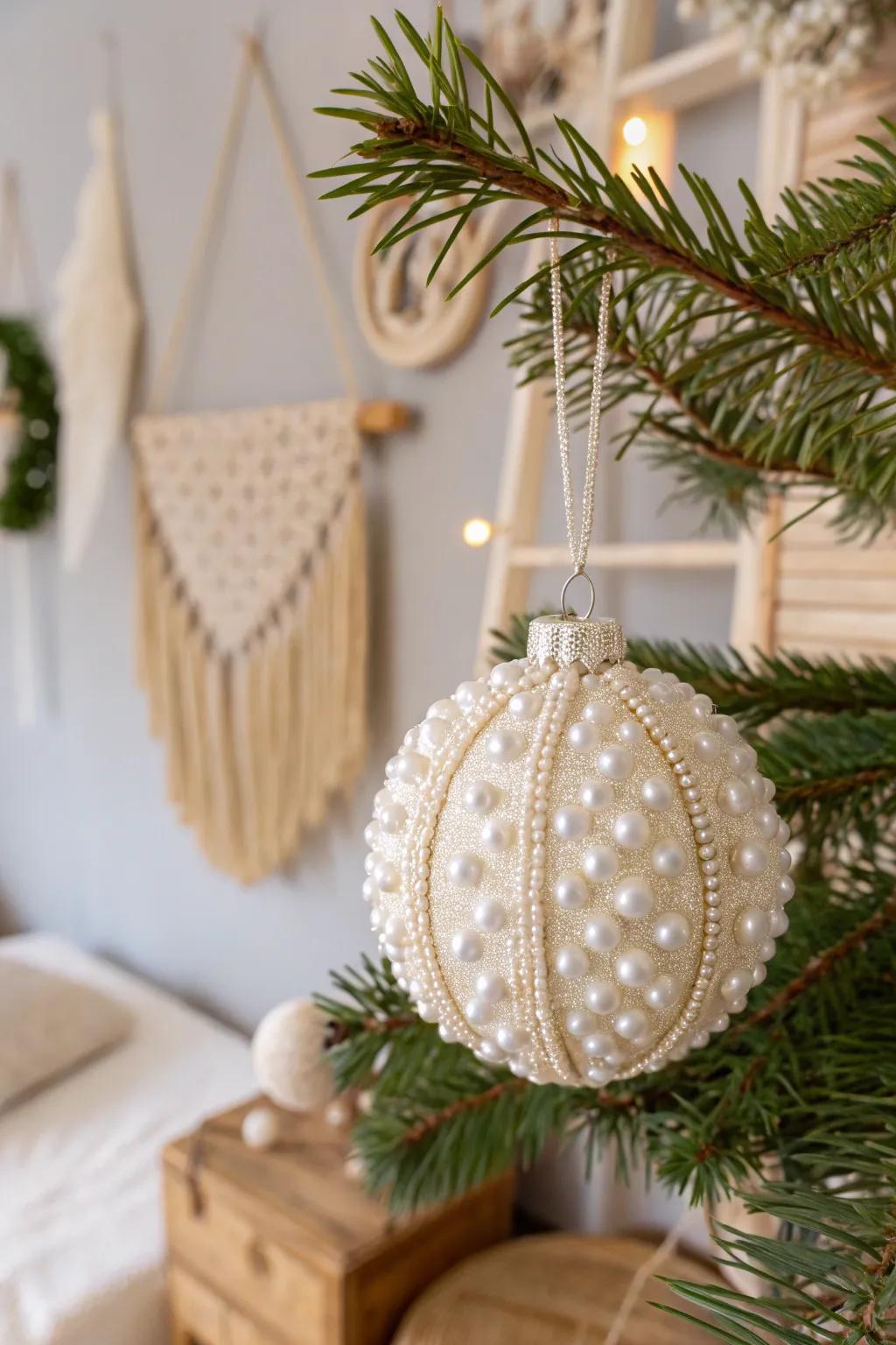 Add timeless sophistication to your tree with beaded DIY ornaments.