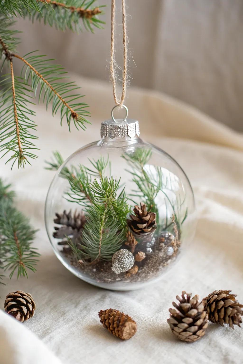 Celebrate nature's beauty with woodland-inspired Christmas ornaments.