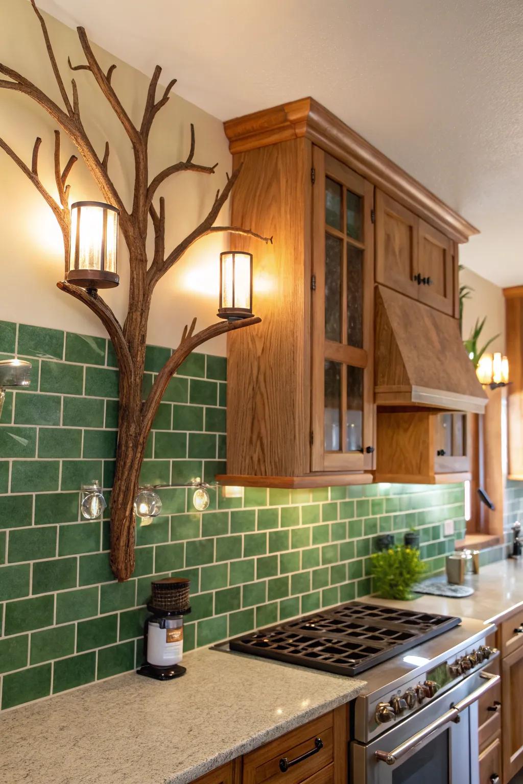 Nature-inspired sconces adding earthy charm to kitchens