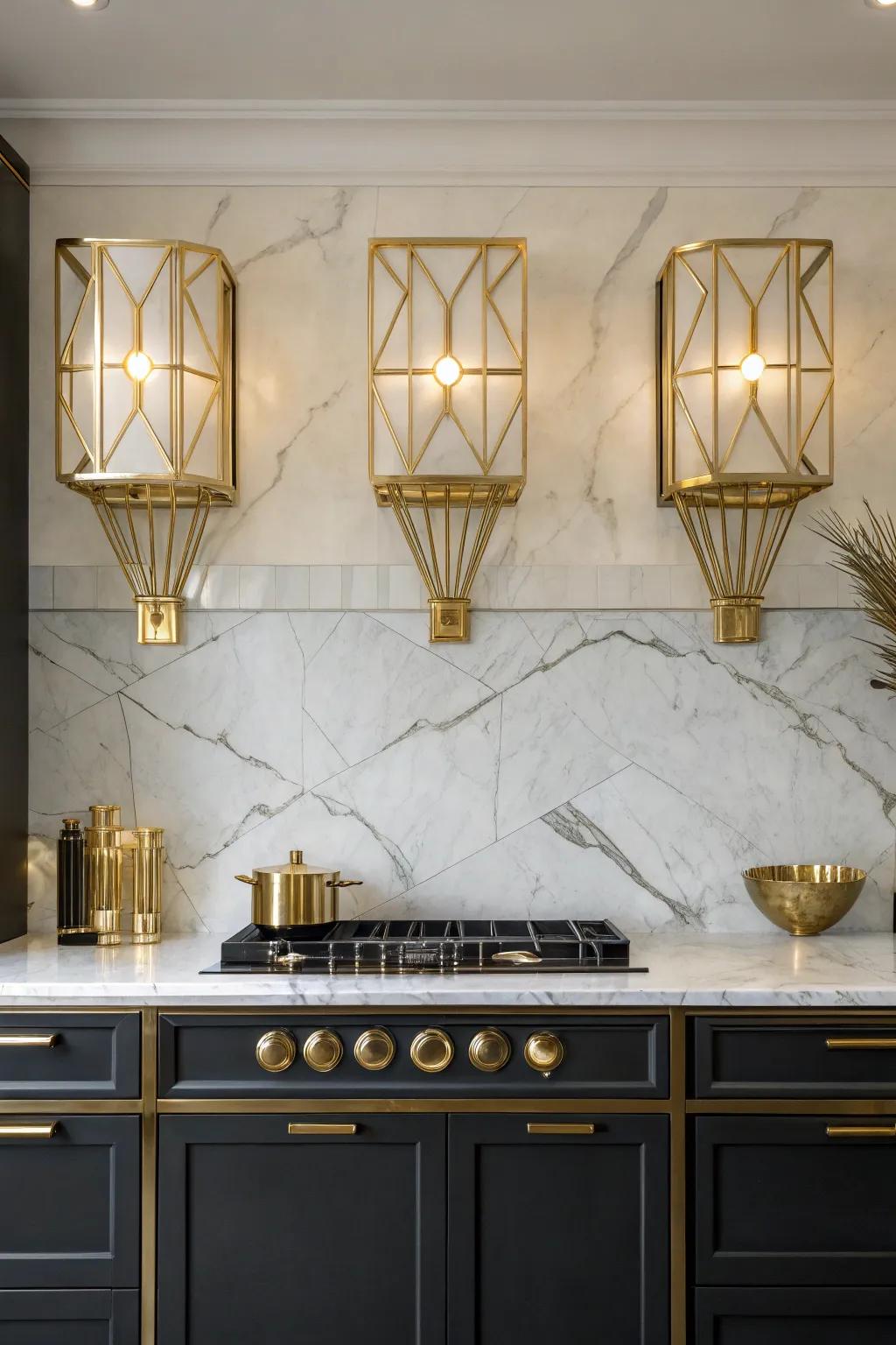 Art Deco sconces adding glamour to kitchens