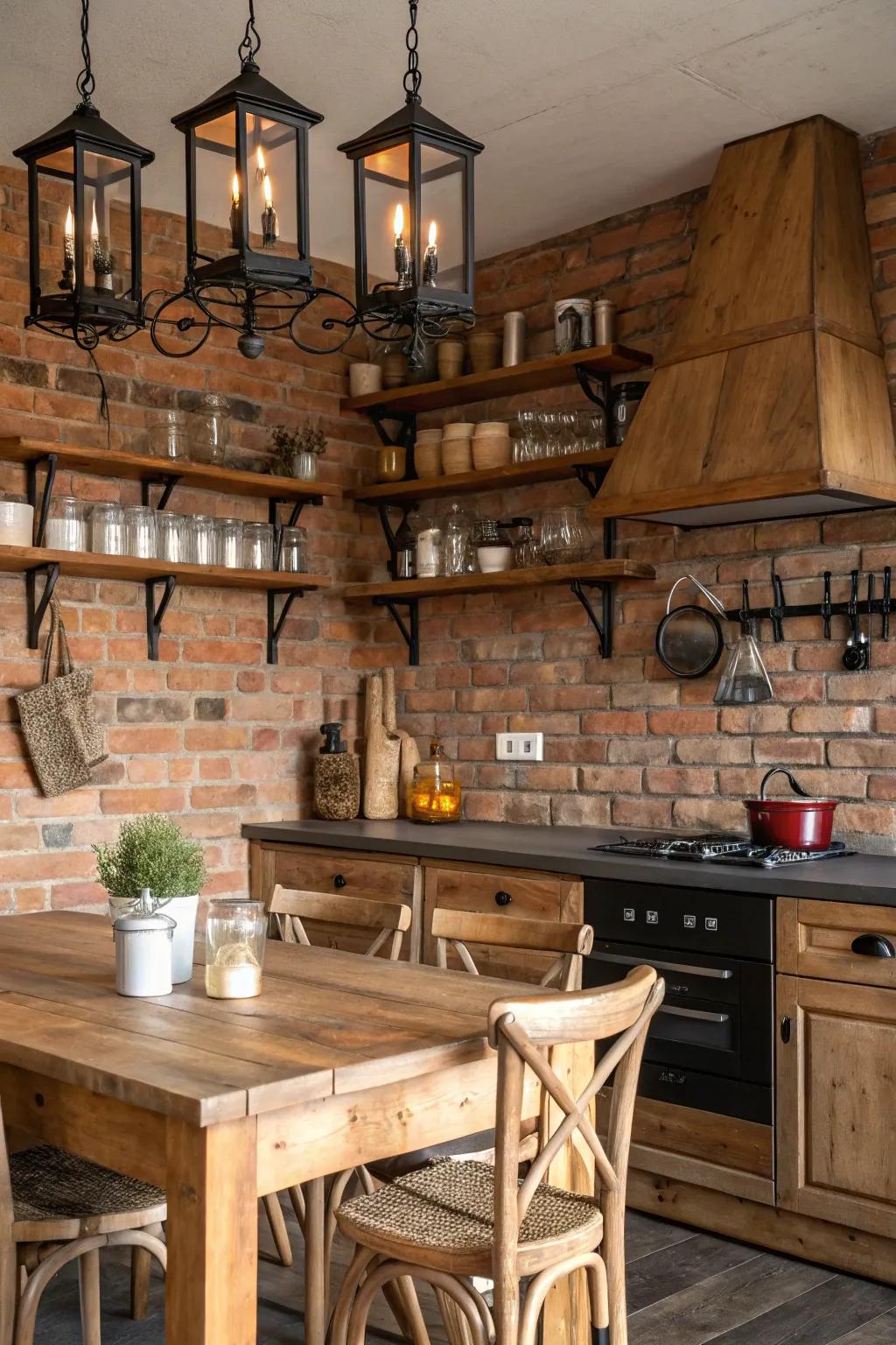 Rustic sconces adding warmth and charm to kitchens