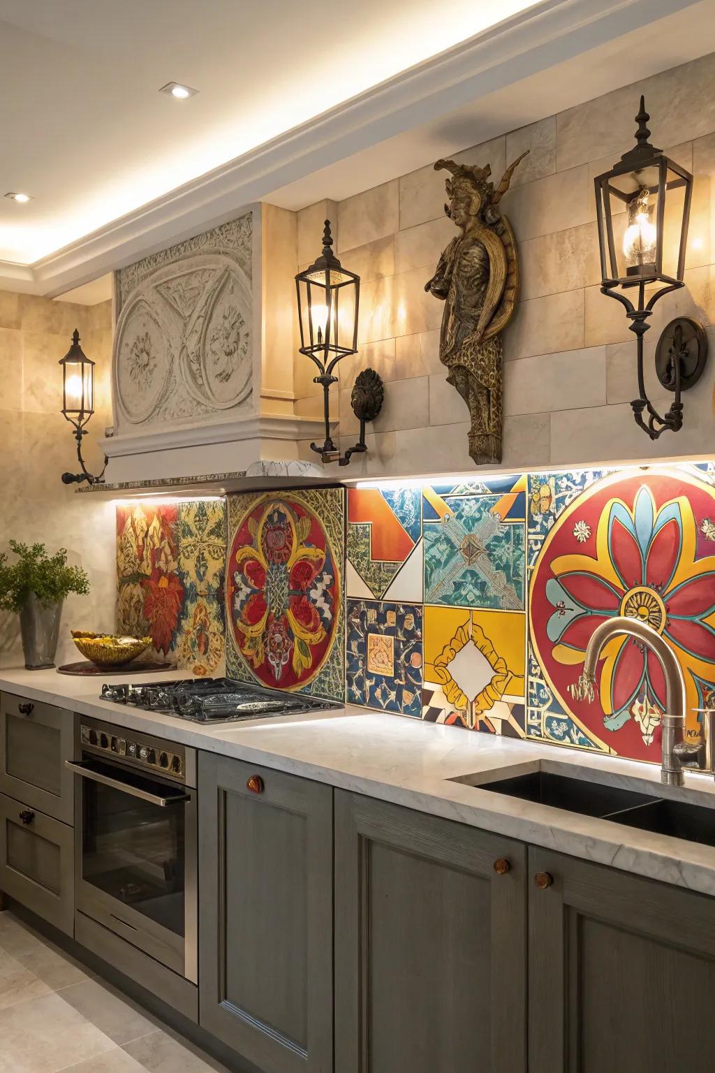 Artistic sconces adding unique flair to kitchens