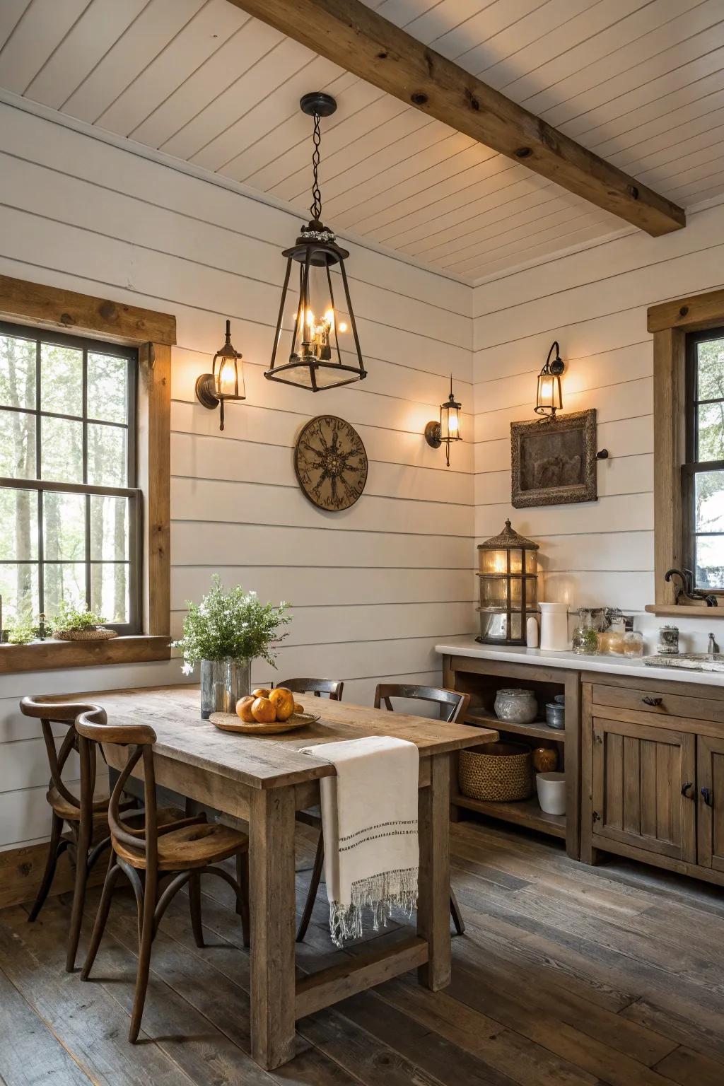 Farmhouse sconces adding rustic charm to kitchens