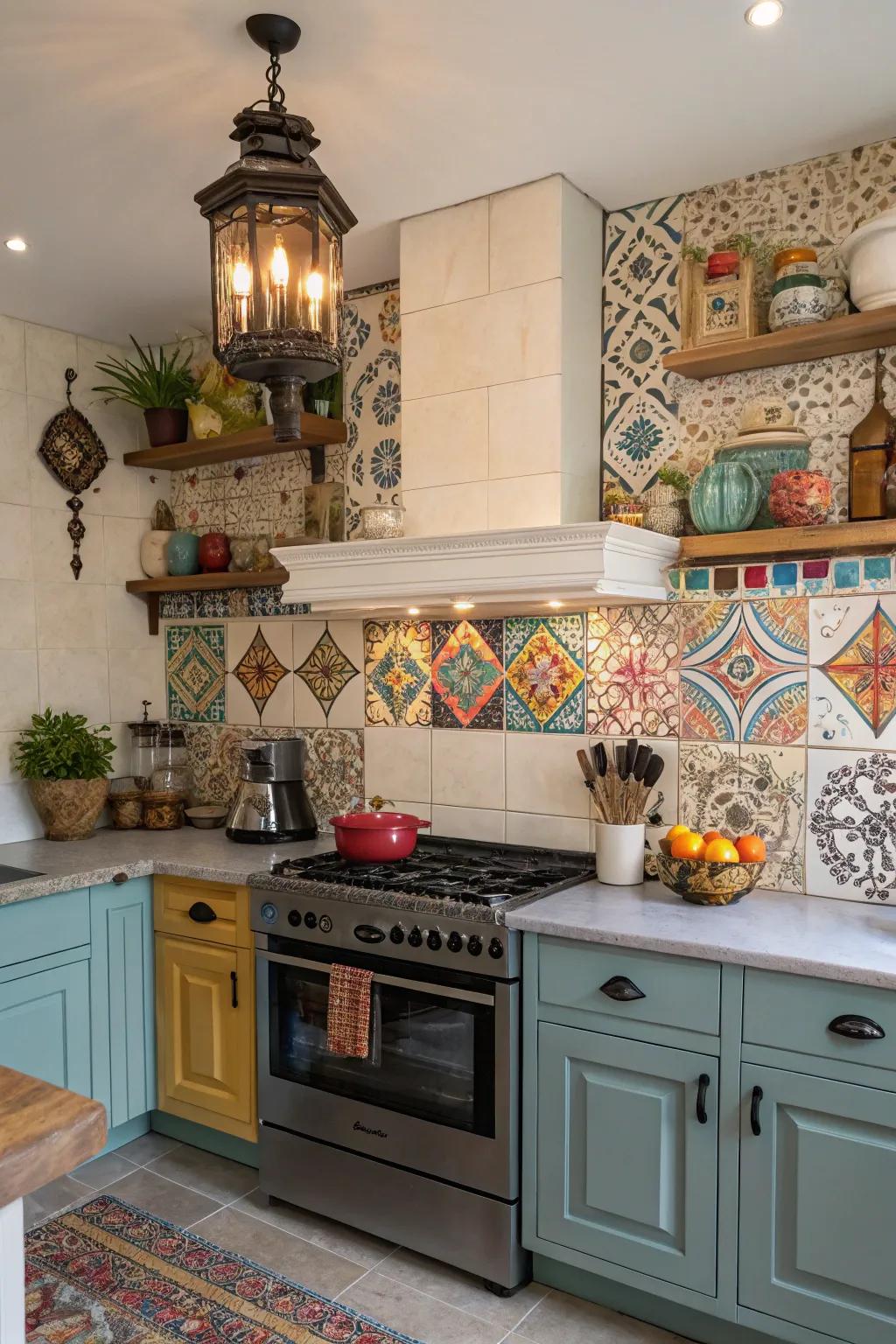 Eclectic sconces creating unique kitchen aesthetics