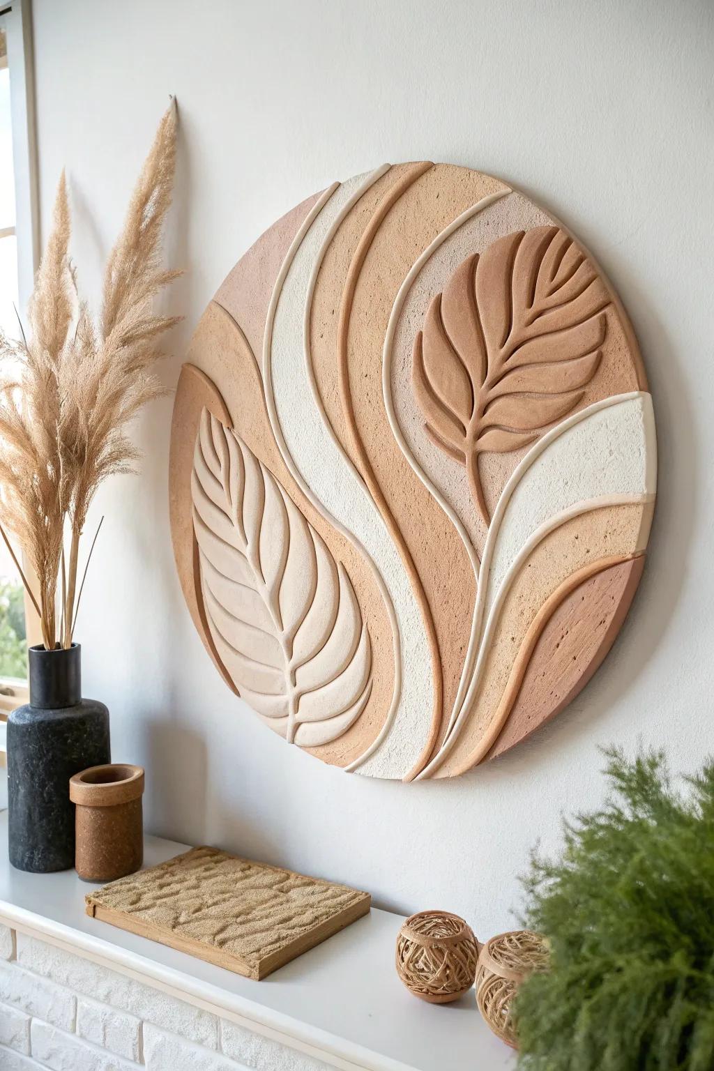 Capture the peaceful essence of nature with handcrafted clay art, ideal for minimalist and bohemian interiors.