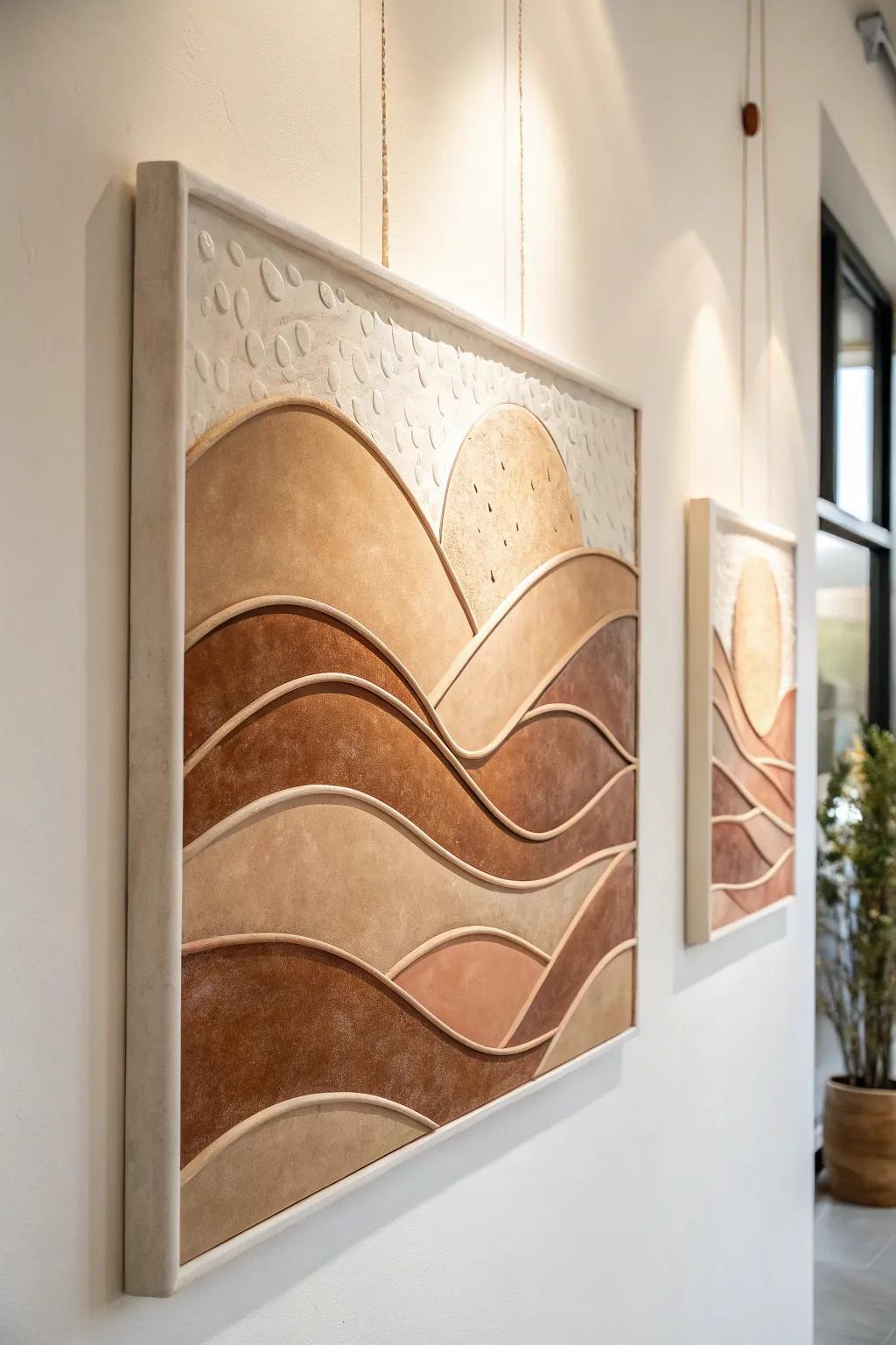 Explore the serene storytelling of layered clay landscapes, blending simplicity with elegance.