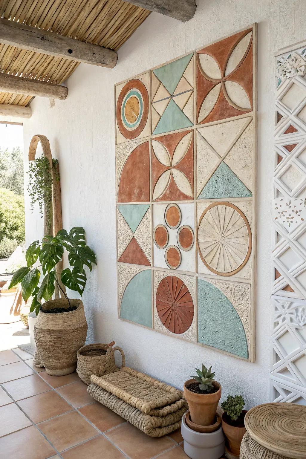 Transform your walls with colorful, handcrafted clay mosaics that tell a story.