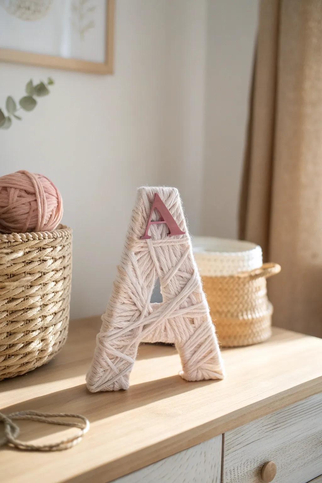 Personalize your child's space with yarn-wrapped letters.