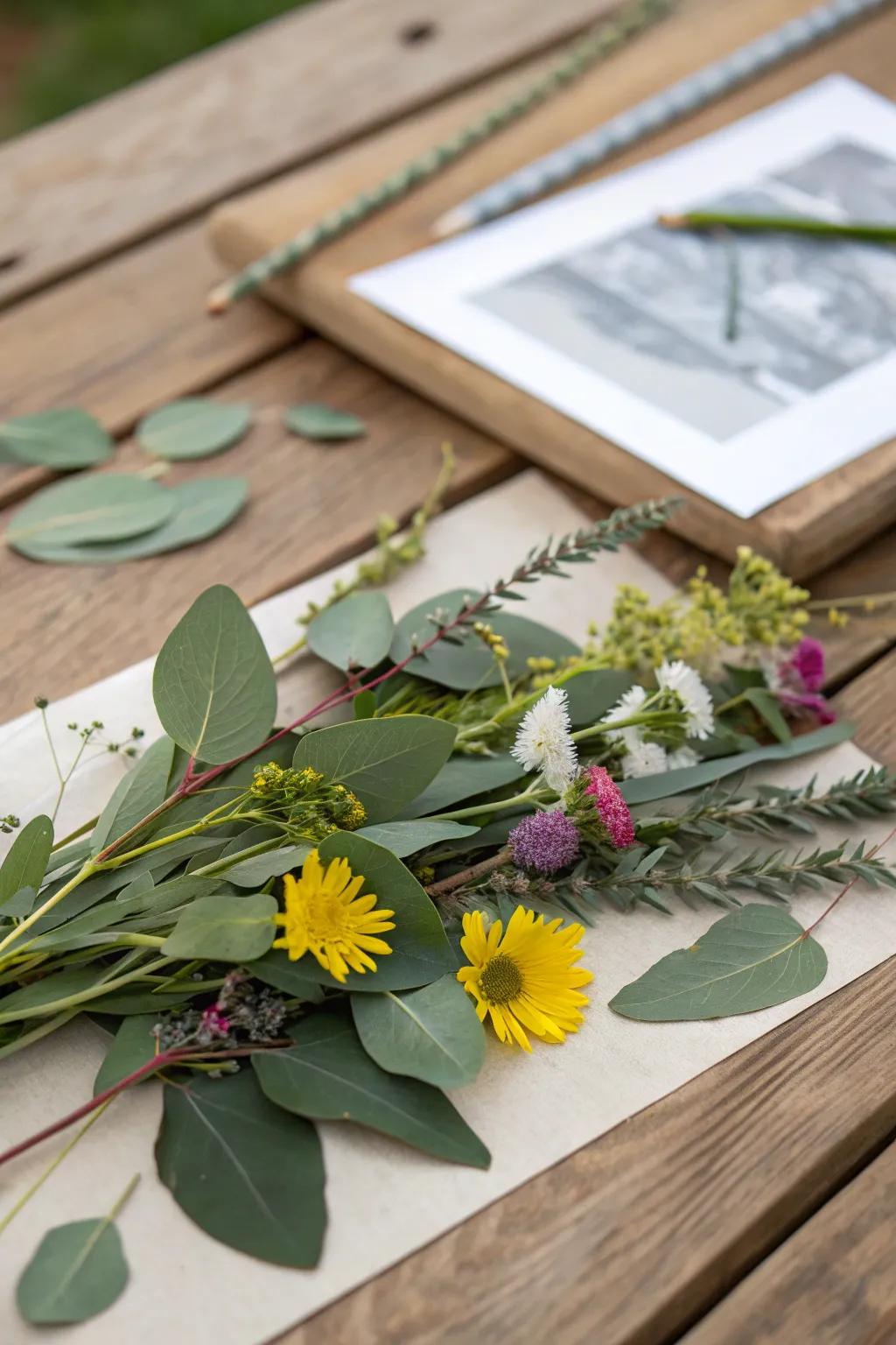 Combine outdoor exploration with crafting in a nature collage.