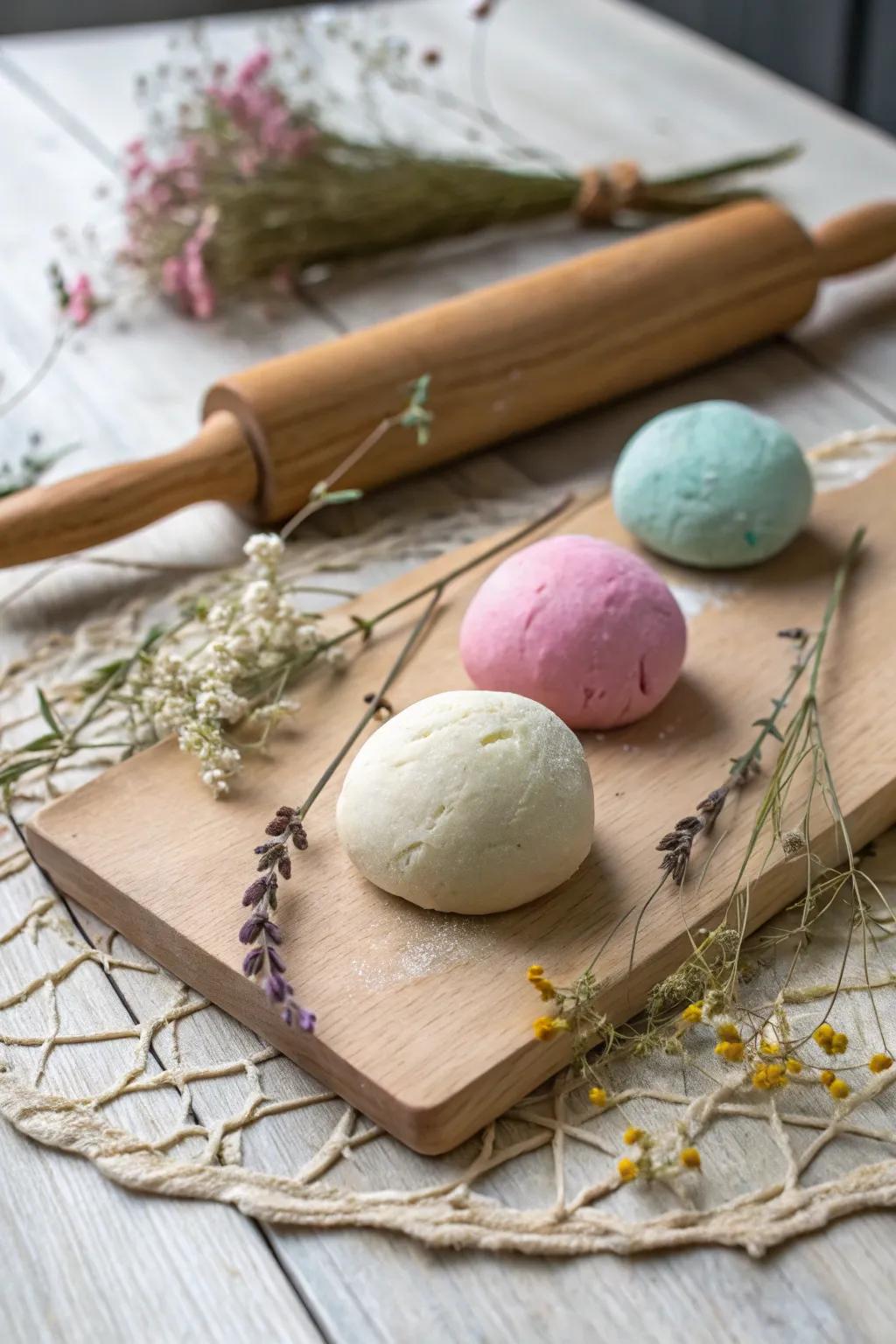 Sensory delight with easy homemade playdough.