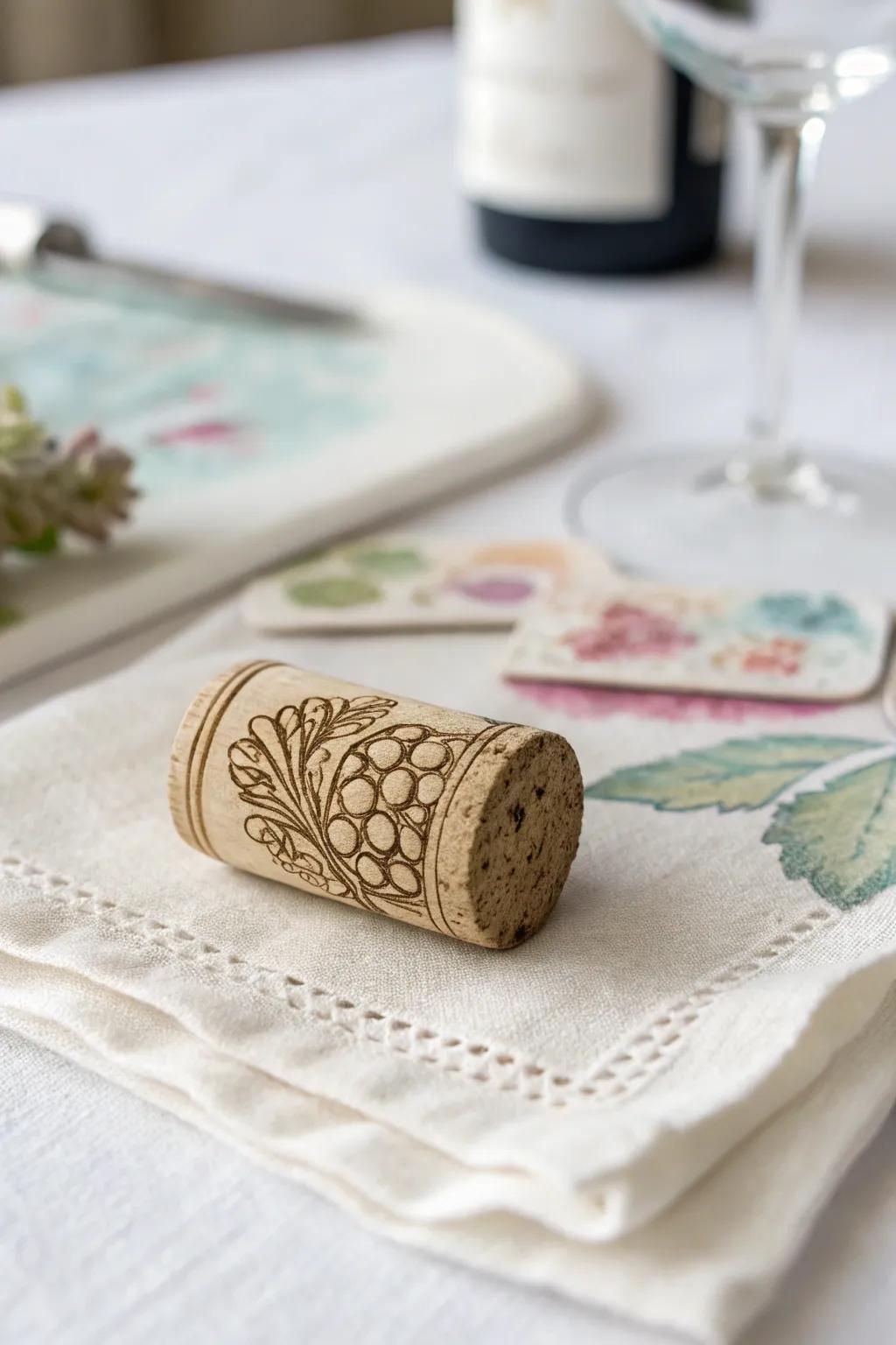 Turn wine corks into fun stamping tools.