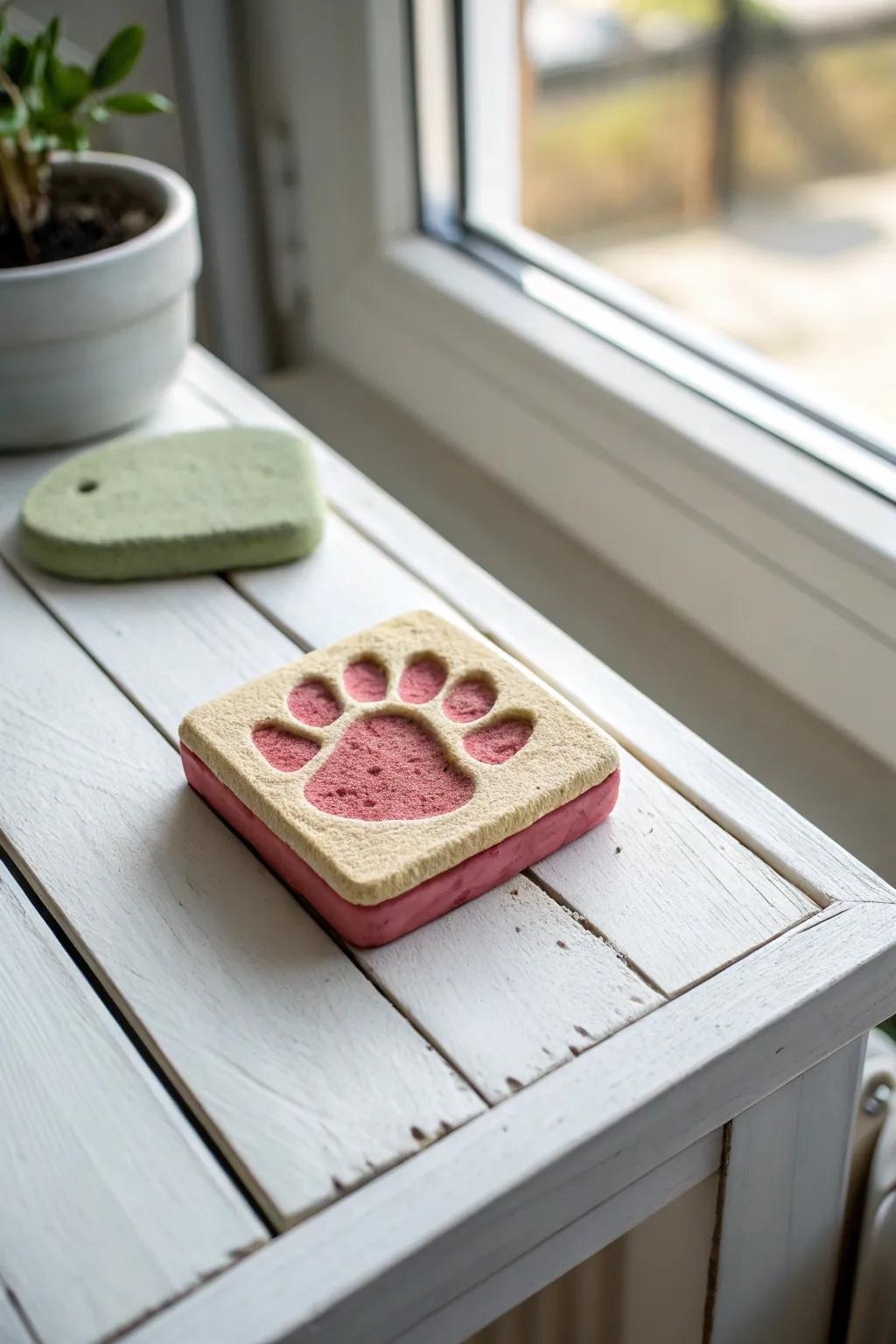 Create a safari adventure with animal footprint stamps.