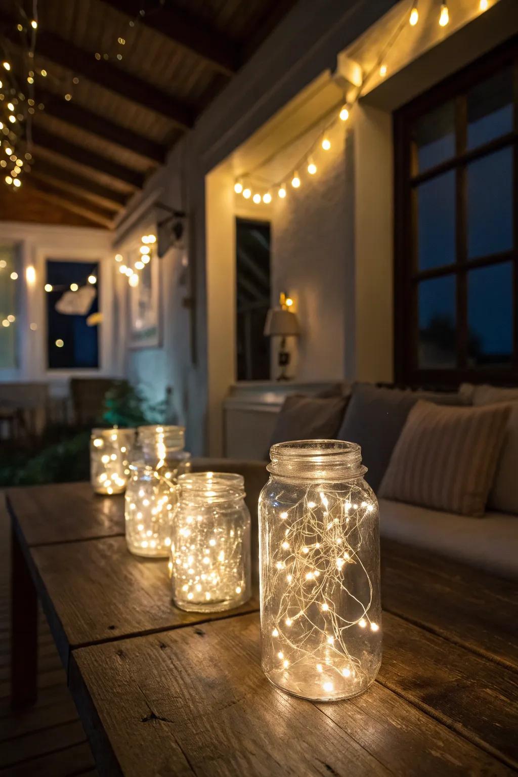 Light up your party with enchanting fairy light jars.