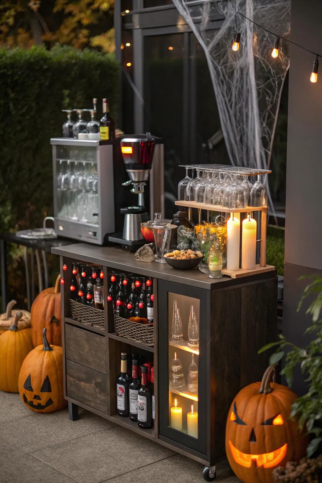Encourage guests to mix their own drinks at a BYOB station.