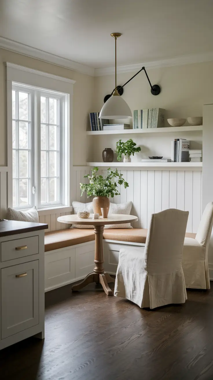 Kitchen Nook with Storage and Adjustable Lighting