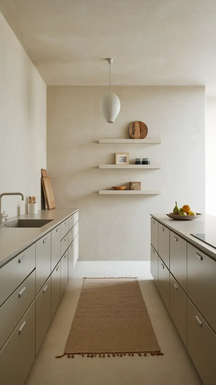 Minimalist Cozy Kitchen with Integrated Storage
