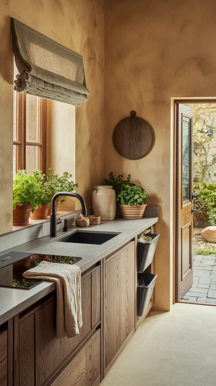 Eco-Friendly Cozy Kitchen with Natural Materials