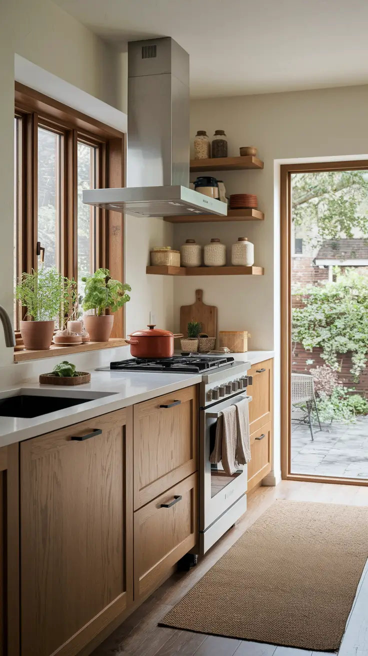 Sustainable Kitchen with Natural Textures and Efficient Appliances