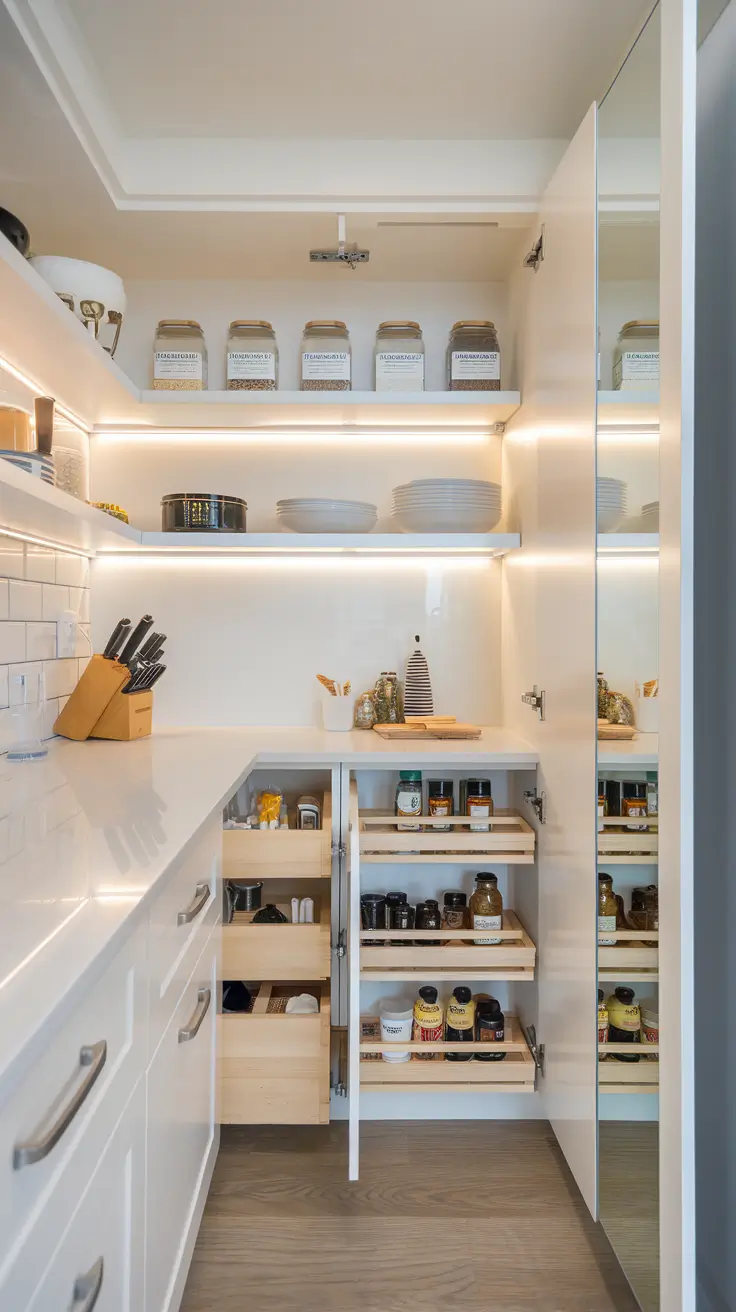 Compact Hidden Pantry Storage