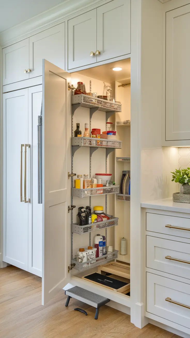 Wall-Depth Hidden Pantry