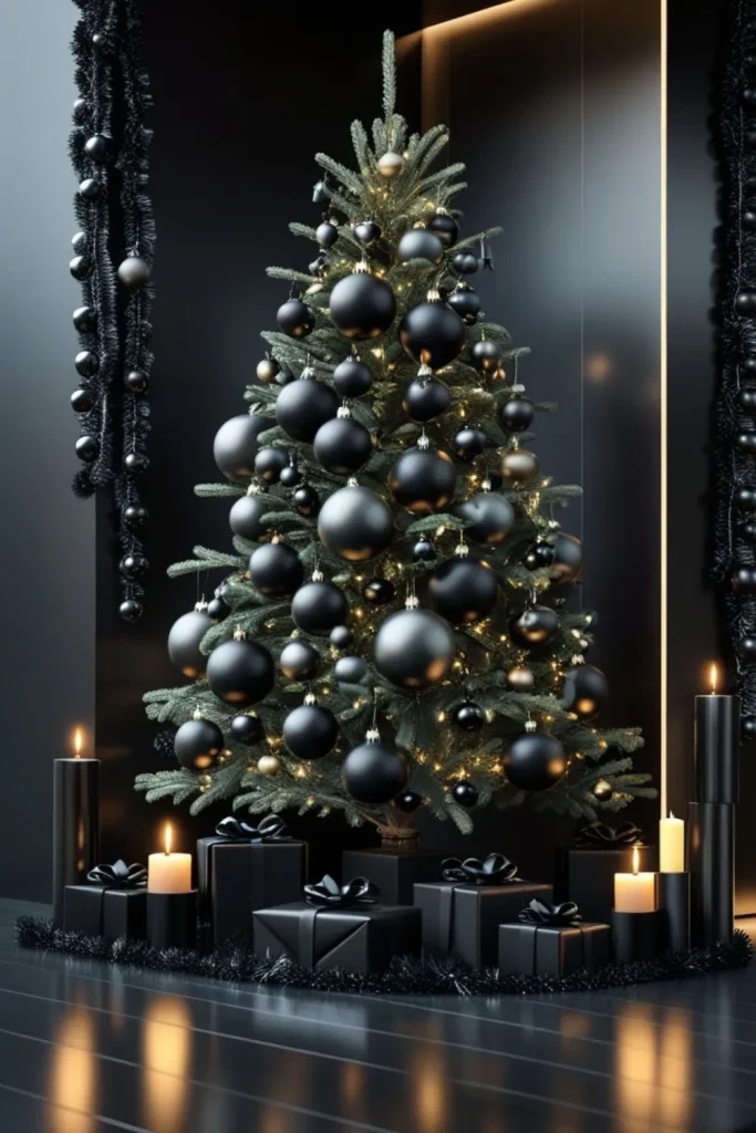 Matte and Glossy Black Baubles