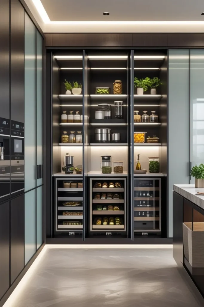 16 Pantry-for-food ideas 2026 to Revolutionize Your Kitchen Storage 3 Hidden Pantry Behind Sliding Doors