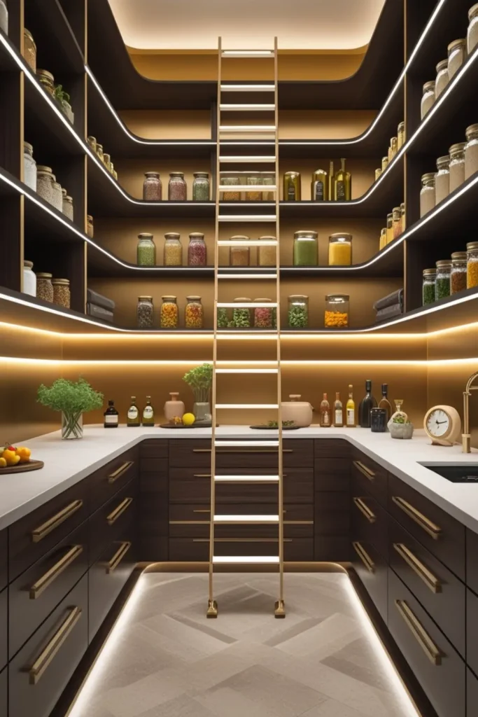 16 Pantry-for-food ideas 2026 to Revolutionize Your Kitchen Storage 15 Rolling Pantry Ladder for Elevated Shelves