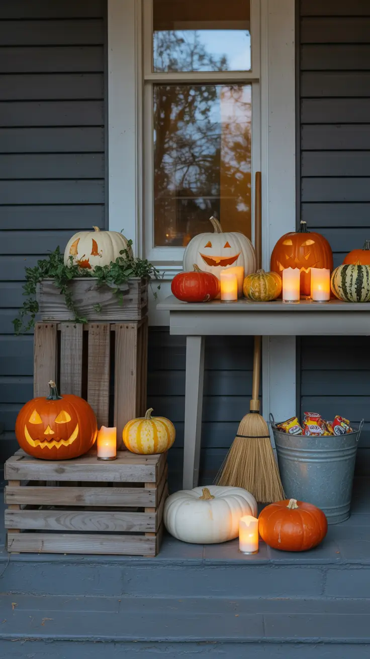 DIY Jack-O'-Lantern Halloween Porch