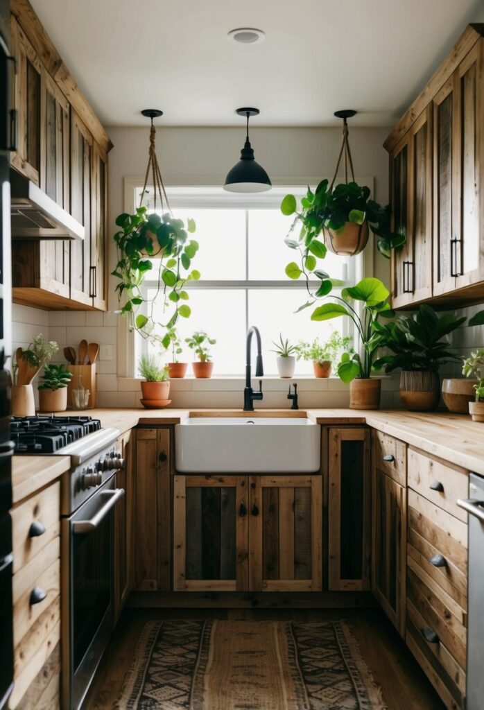 Reclaimed wood kitchen cabinets